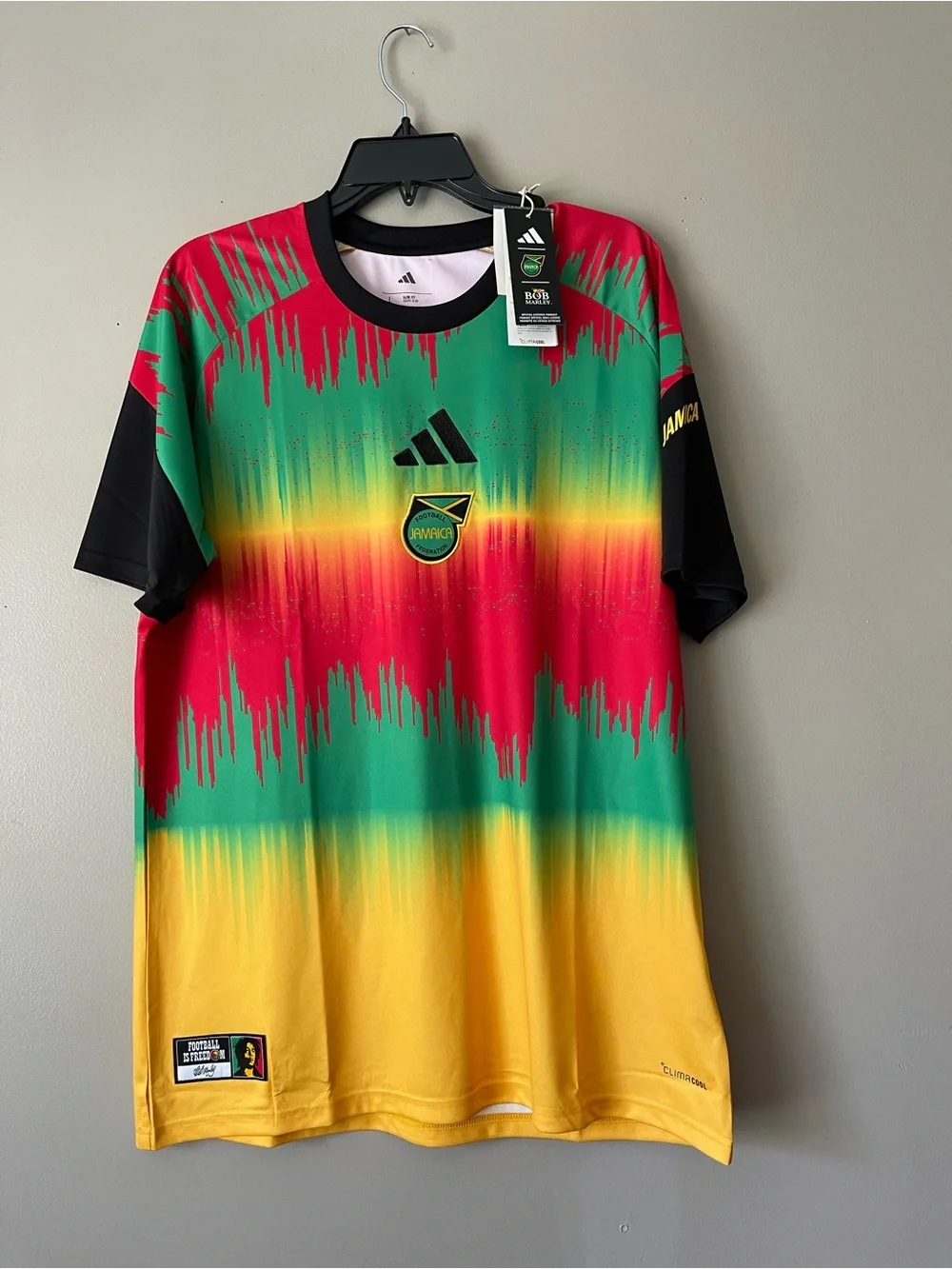 Adidas Jamaica Football X Bob Marley 2026 DNA Men’s Pre Match Jersey Sz 2XLNew